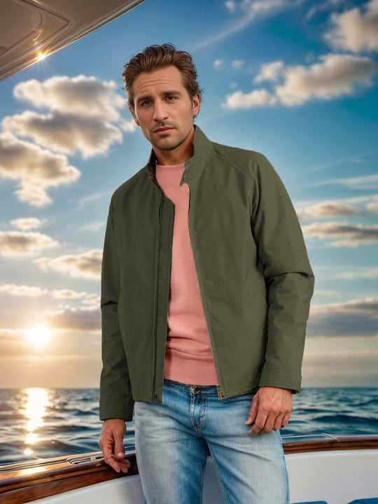 Herren sportliche Utility-Jacke mit wärmendem Innenfutter und stylischem Kragen R&B