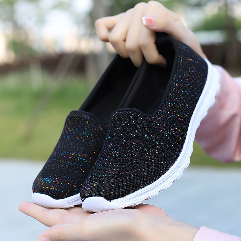 Damen Slip-On Fashion Sneakers mit elastischem Obermaterial und rutschfester Sohle