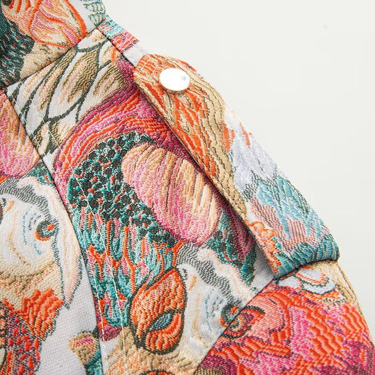 Damen einzigartige Steppjacke mit intensivem Tiermotiv R&B