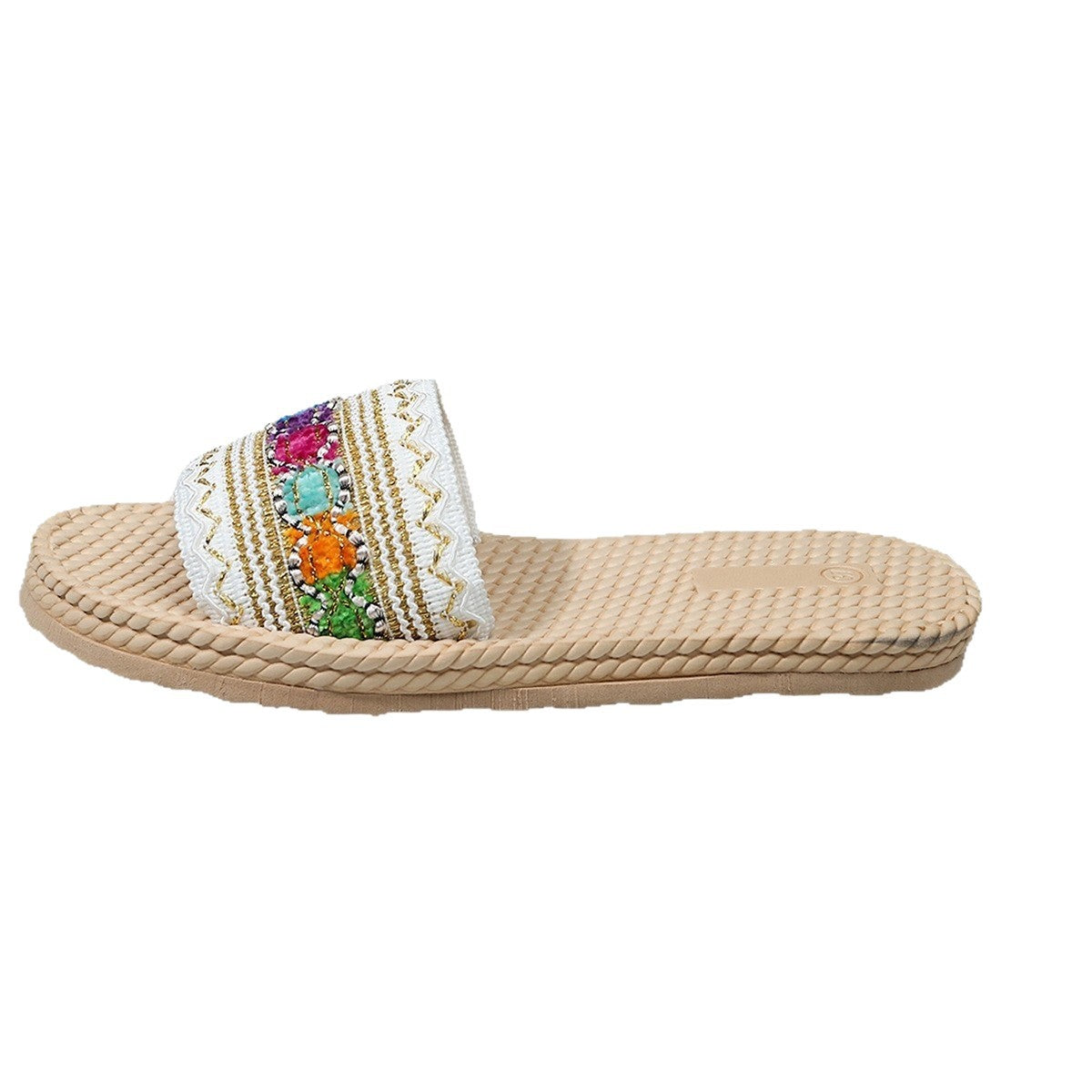 Damen Riemensandalen mit eleganter Blütenapplikation und rutschfester Sohle
