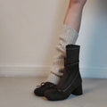 Damen eleganter Stiefel mit kunstvollem Zugband und bequemem Blockabsatz R&B