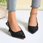 Damen elegante Slingback-Pumps mit floralem Jacquard-Muster R&B