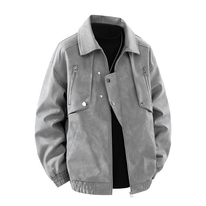 Herren modische Jacke mit multifunktionalen Reißverschlusstaschen und elastischen Bündchen R&B