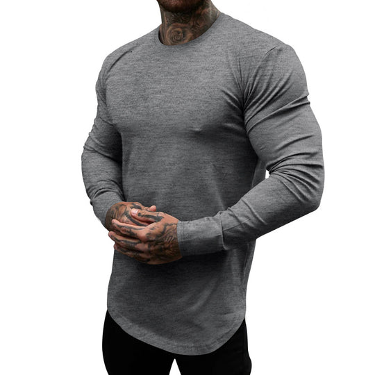 Herren Langarm-T-Shirt aus atmungsaktivem Baumwollmix mit elegantem Schnitt R&B