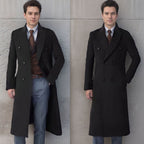 Herren eleganter Doppelt-Front-Mantel aus hochwertigem Material R&B