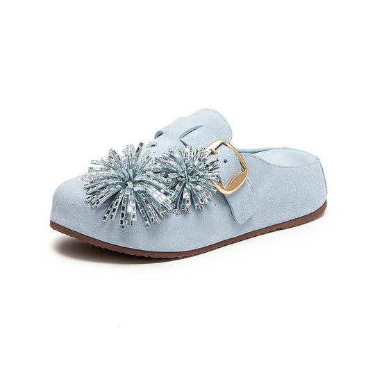 Damen Elegante Hausschuhe mit dekorativem Applikationselement R&B