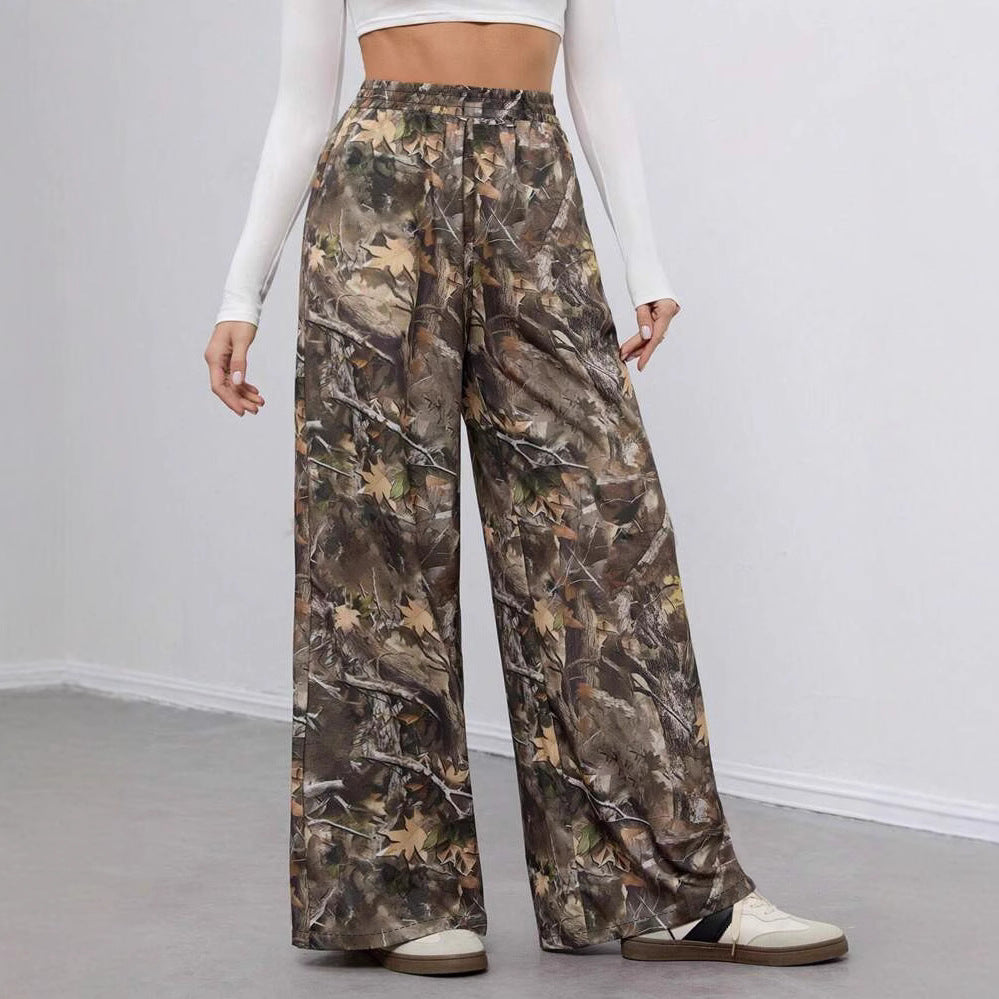 Damen Freizeit Palazzohose im modernen Camouflage-Design R&B