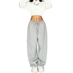 Damen Bequeme Freizeithose mit elastischem Taillenzug und weitem Bein EB