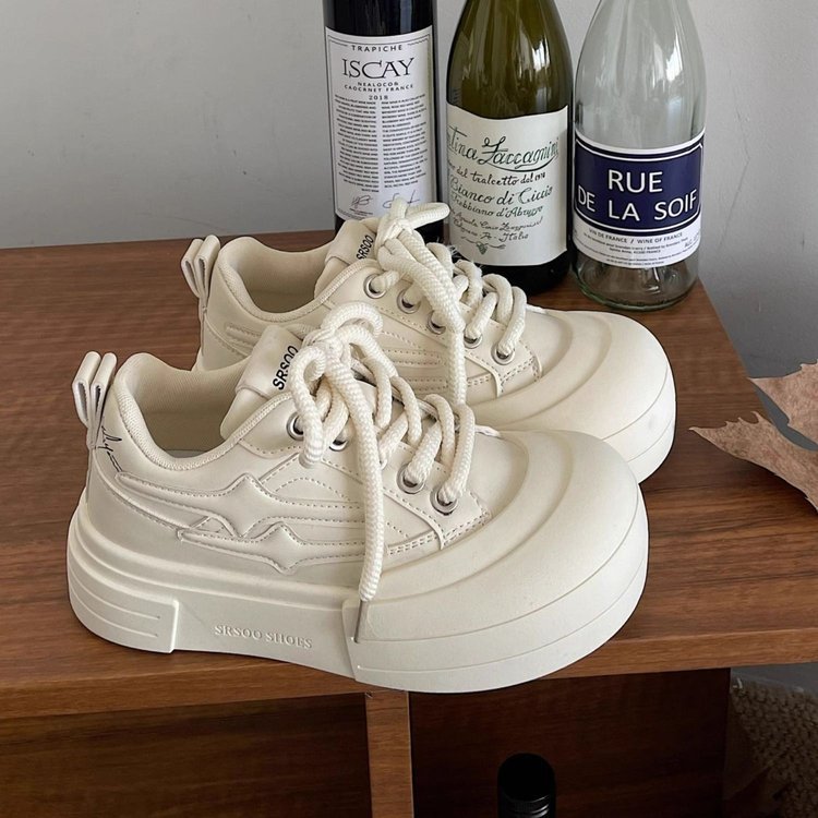 Damen Plattform-Sneaker mit dicker, gepolsterter Sohle und modischem Design R&B