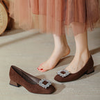 Damen Ballerinas mit funkelndem Kristallschmuck