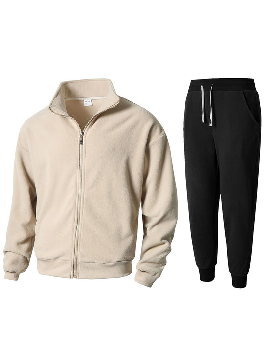 Herren Fleece Relaxanzug mit hohem Kragen R&B