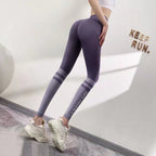 Damen Sportliche Hochbund-Leggings mit Kompressionsbereich R&B