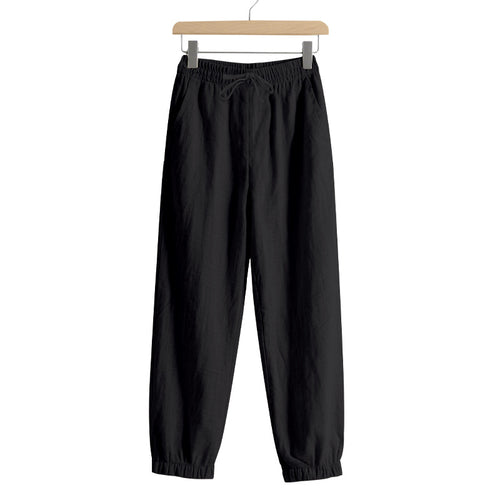 Damen lockere Freizeit-Hose mit elastischem Bund und verstellbarem Kordelzug R&B