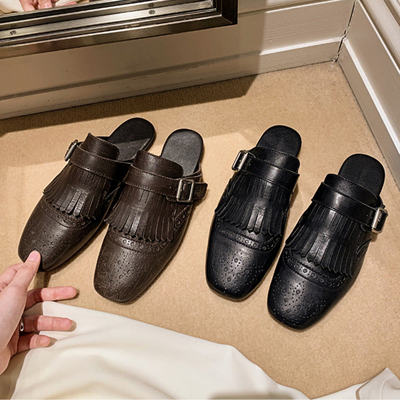 Damen Mokassins mit eleganter Fransenverzierung und R&Brnem Design R&B
