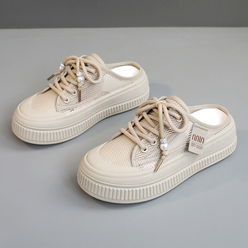 Damen Slip-On Sneakers mit atmungsaktiver Mesh-Oberfläche und modischen Akzenten R&B