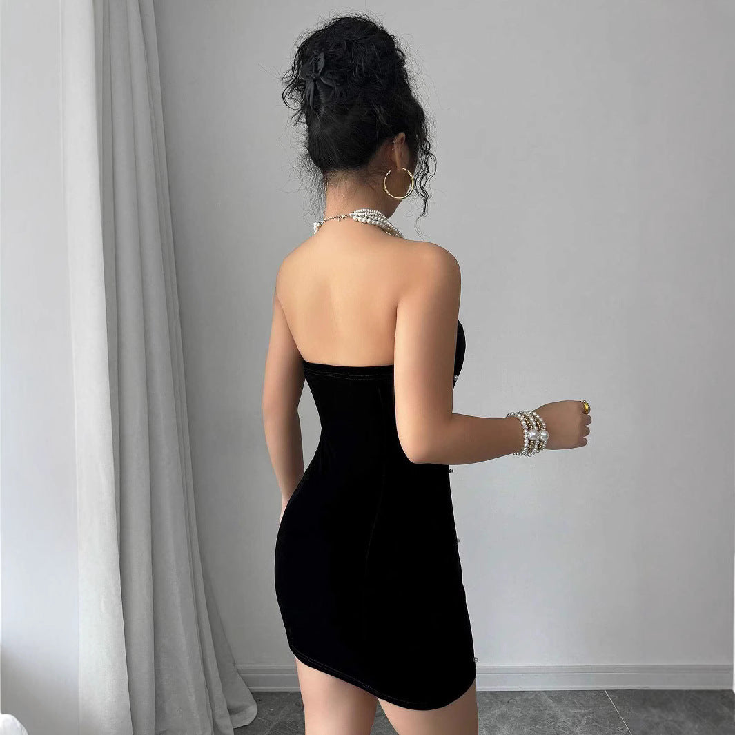 Damen Figurbetontes Abendkleid mit Perlenapplikationen R&B