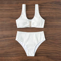 Damen Hochtailliertes Bikiniset mit eleganter Struktur R&B