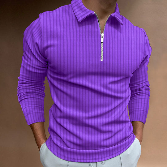 Herren modischer Poloshirt mit Reißverschluss R&B