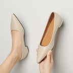 Damen klassische Ballerinas mit elegantem spitzen Design und bequemem Blockabsatz R&B