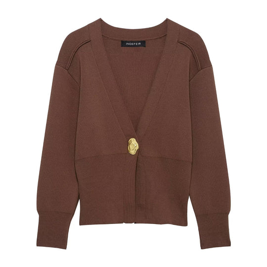 Damen lässige Strickjacke mit dekorativen Knopfdetails und elegantem Schnitt R&B
