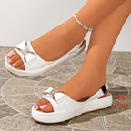 Damen Sling-Sandalen mit dekorativem Schleifen-Detail und ergonomischem Fußbett