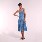 Damen Maxikleid mit floralem Rüschendesign und elastischem Oberteil R&B