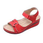 Damen Komfortable Keilsandalen mit verstellbaren Riemen und ergonomischem Fußbett R&B