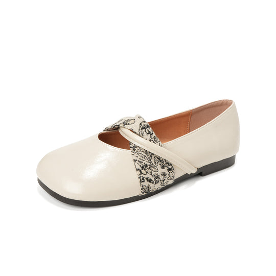 Damen Ballerinas mit elegantem Kreuzriemen und schickem textilem Akzent R&B