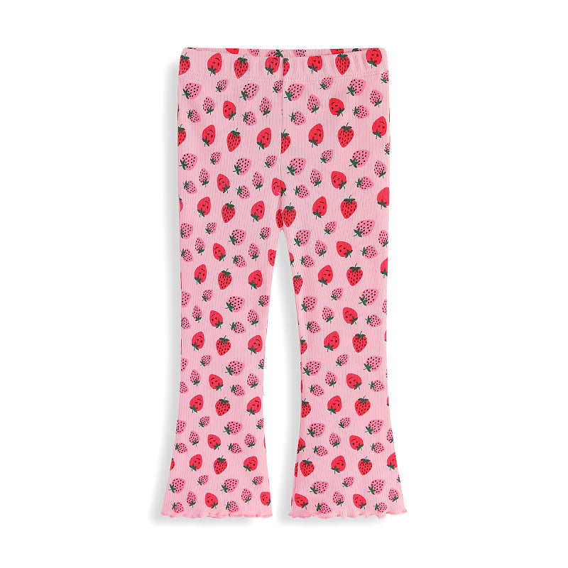 Mädchen Leggings mit fröhlichem Erdbeer-Muster R&B