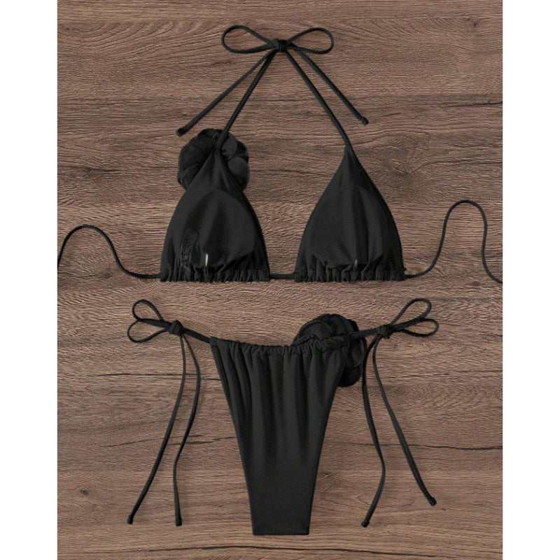 Damen Triangel-Bikini mit verspieltem Schnitt und verstellbaren Trägern R&B