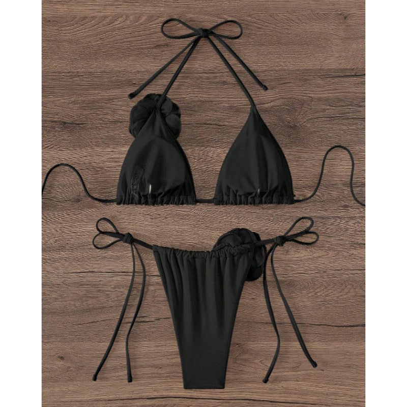 Damen Triangel-Bikini mit verspieltem Schnitt und verstellbaren Trägern R&B