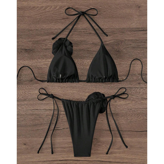 Damen Triangel-Bikini mit verspieltem Schnitt und verstellbaren Trägern R&B
