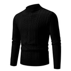 Herren eleganter Rollkragenpullover mit tiefem Zopfmuster und moderner Passform R&B