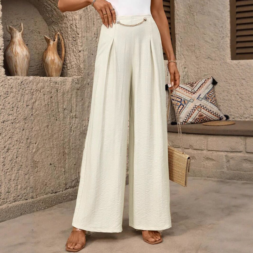 Damen Weit geschnittene Palazzo-Hose mit eleganter Faltenlegung R&B