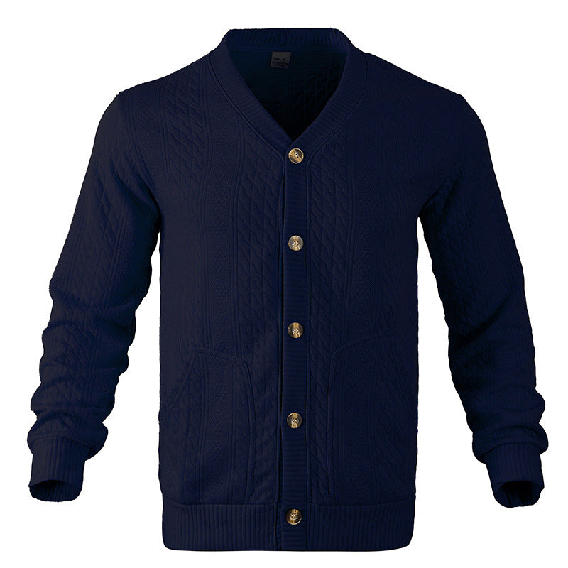 Herren Strickjacke mit hochwertigem Strukturmuster und modernen Knöpfen R&B