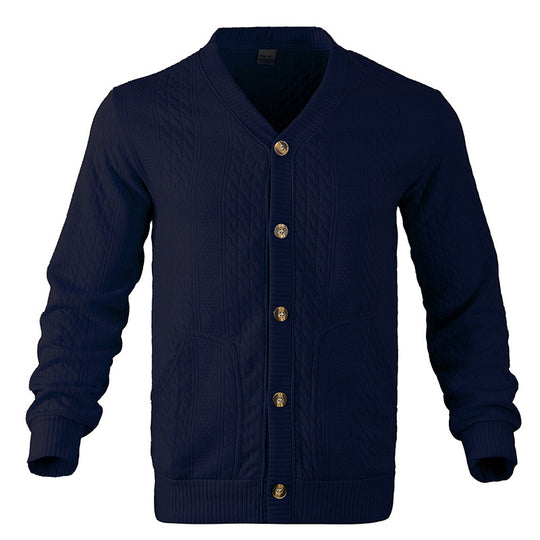 Herren Strickjacke mit hochwertigem Strukturmuster und modernen Knöpfen R&B