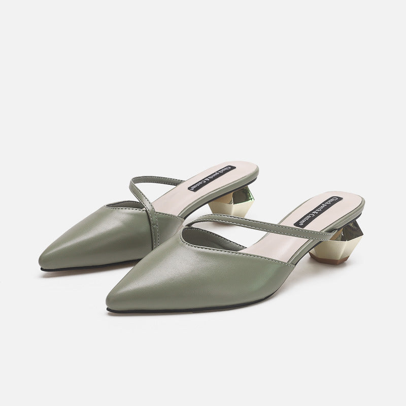 Damen Sling-Pumps mit einzigartigem geometrischen Absatzdesign R&B