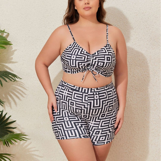 Damen Bademode-Set mit stylischem Kimono und Shorts R&B