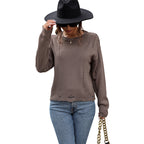 Damen lässiger Strickpullover R&B