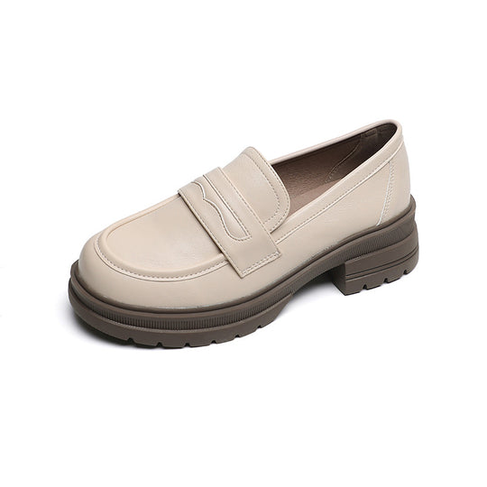 Damen Mokassin-Schuhe mit robustem Plateau und eleganter Schnalle R&B