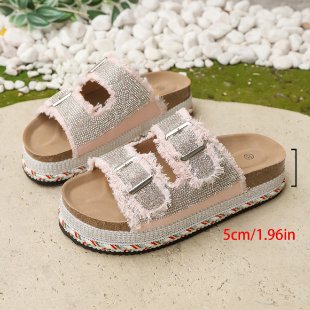 Damen Plattform-Sandalen mit modischem Doppelriemen R&B