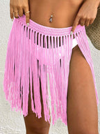 Damen Häkel-Strandrock mit fransigen Details R&B