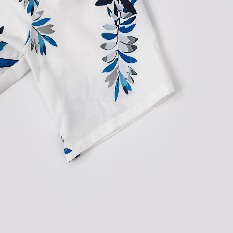 Herren Urlaubsoverall mit floralem Design und lockerer Passform R&B