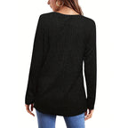 Damen Langarmstrickpullover mit strukturiertem Rippdesign R&B