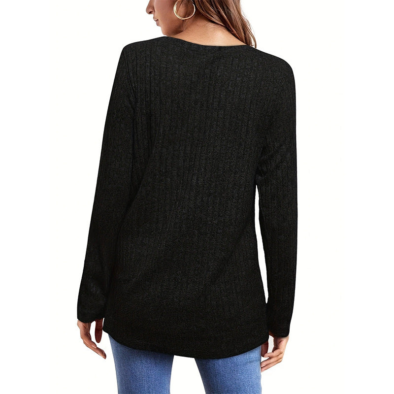 Damen Langarmstrickpullover mit strukturiertem Rippdesign R&B