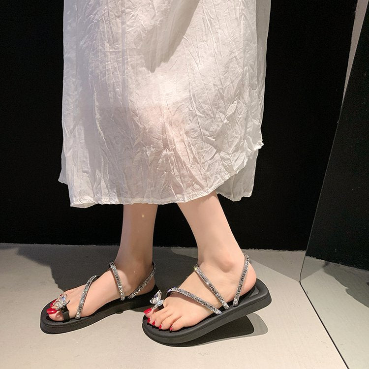 Damen Riemchen-Sandaletten mit funkelndem Schmetterlingsdesign R&B