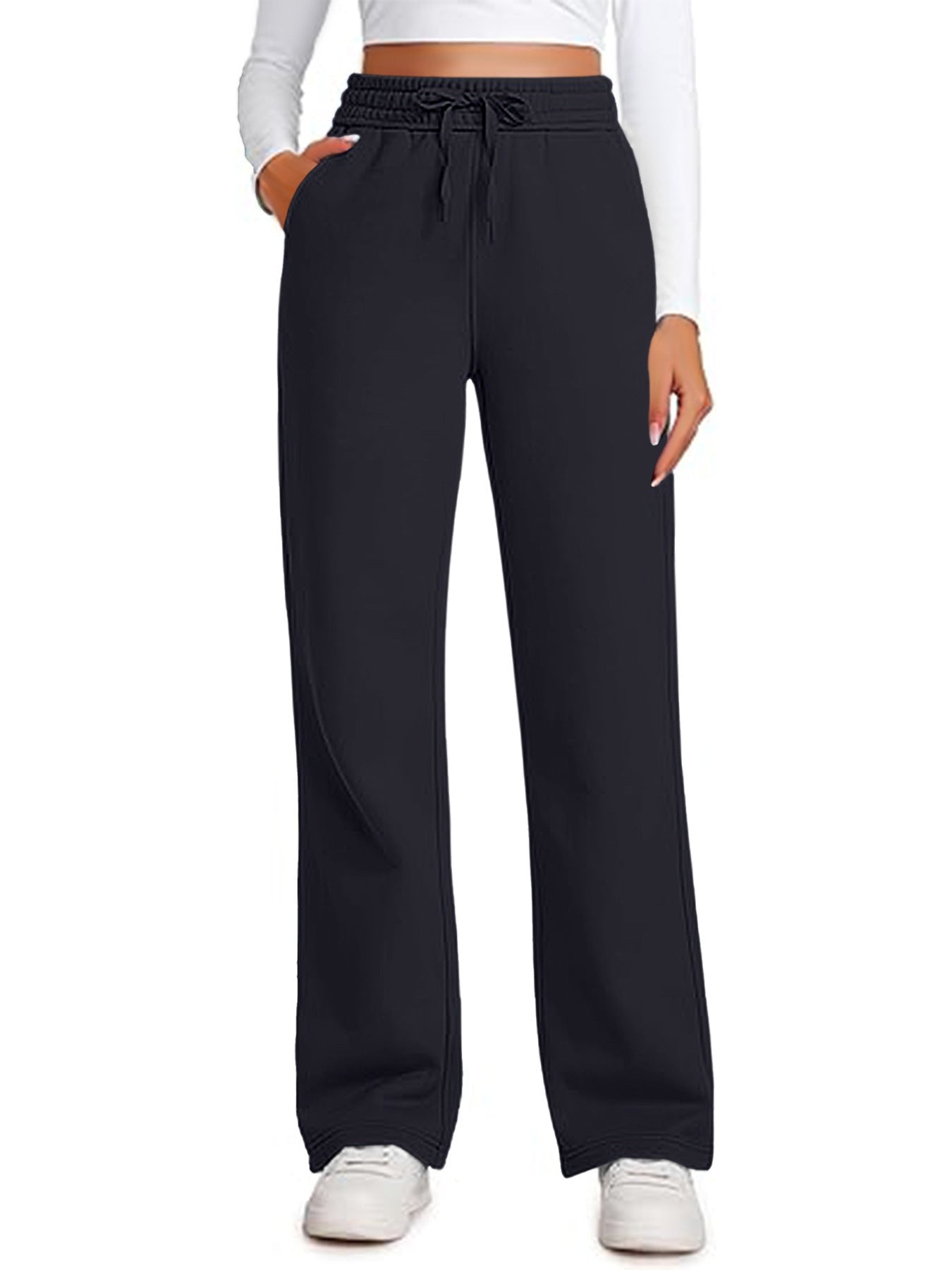 Damen Lässige Freizeithose mit weitem Schnitt und elastischem Bund R&B