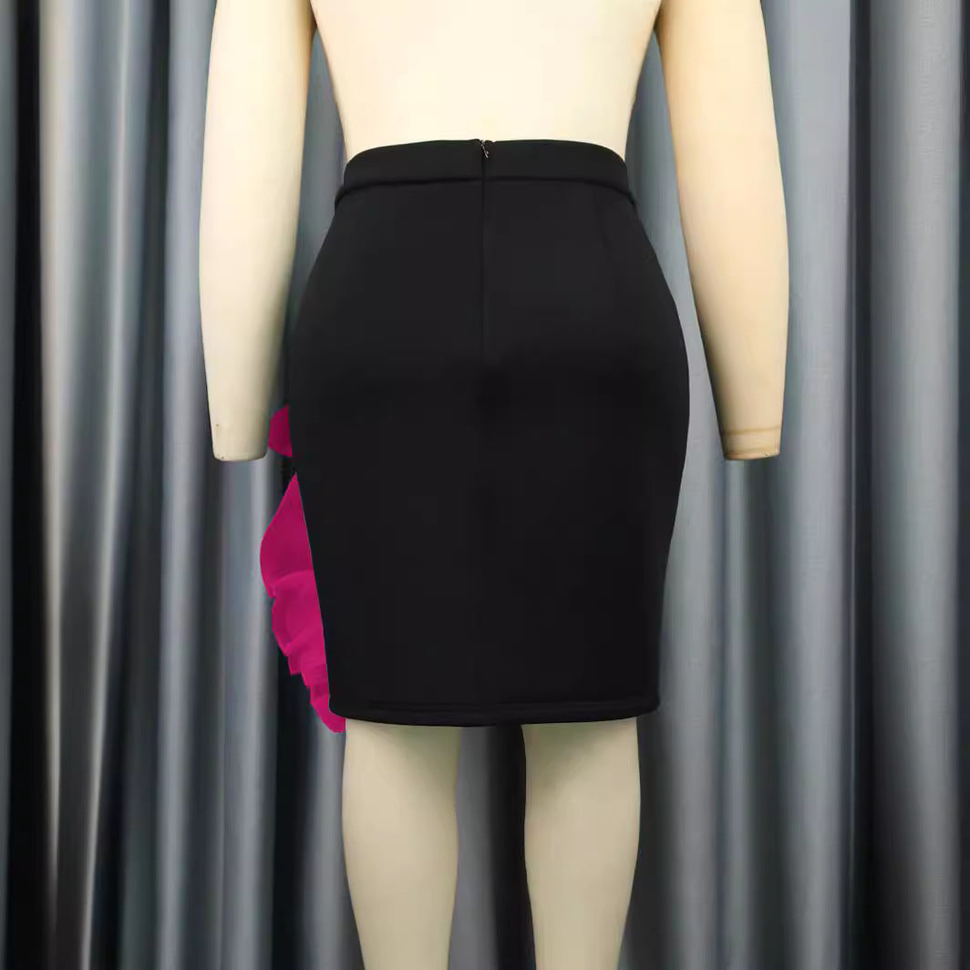 Damen Eleganter Rock mit voluminösem, transparenten Rüschensaum R&B