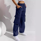 Damen Cargo-Hose mit weitem Bein und praktischen Taschen R&B