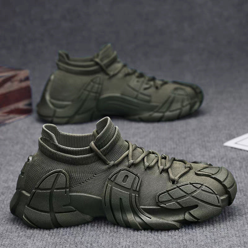 Damen Designer Sneaker mit hohem Kragen und textilförmiger Struktur R&B